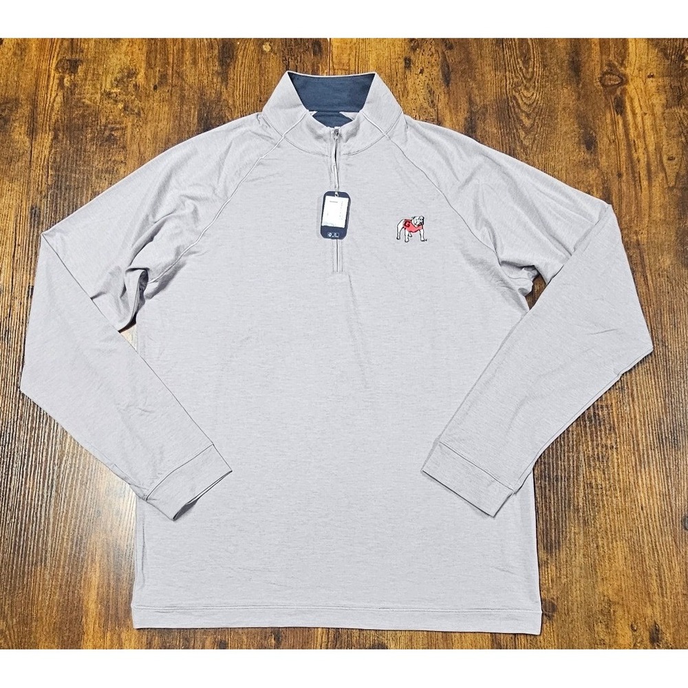 Johnnie-O Men Small Georgia Bulldogs Performance 1/4 Zip Pullover Grey JMKO3820